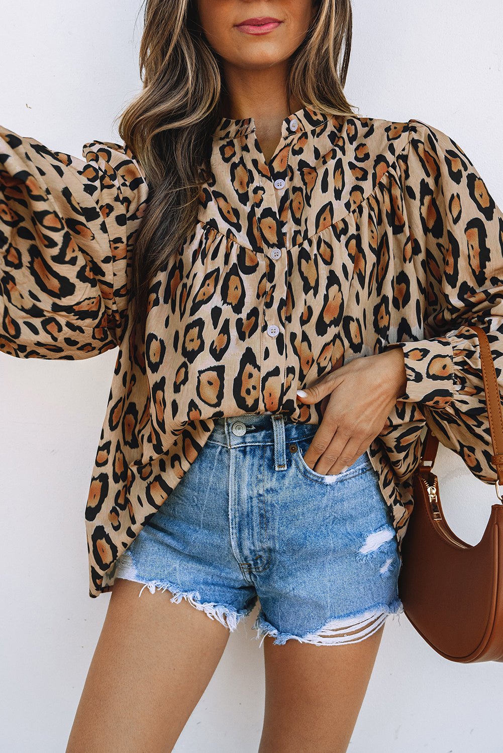 Alaiya Balloon Sleeve Casual Shirt - Hello Beautiful BoutiqueBlouses & ShirtsThreaded Pear
