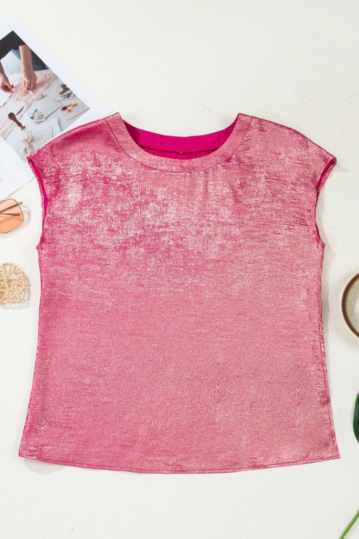 Alanna Metallic Cap Sleeve Top - Hello Beautiful BoutiqueTops & TeesThreaded Pear