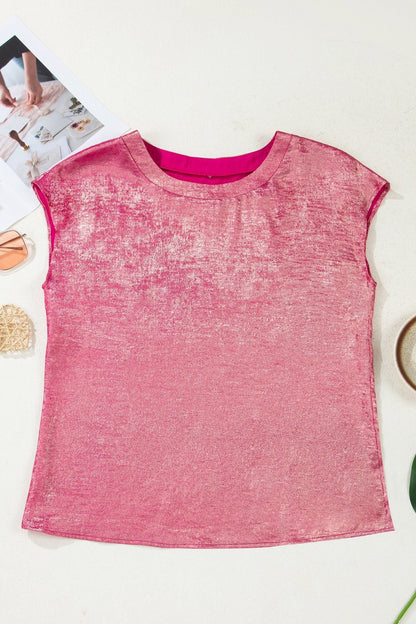 Alanna Metallic Cap Sleeve Top - Hello Beautiful BoutiqueTops & TeesThreaded Pear