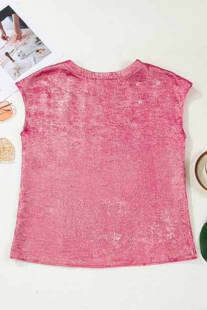 Alanna Metallic Cap Sleeve Top - Hello Beautiful BoutiqueTops & TeesThreaded Pear