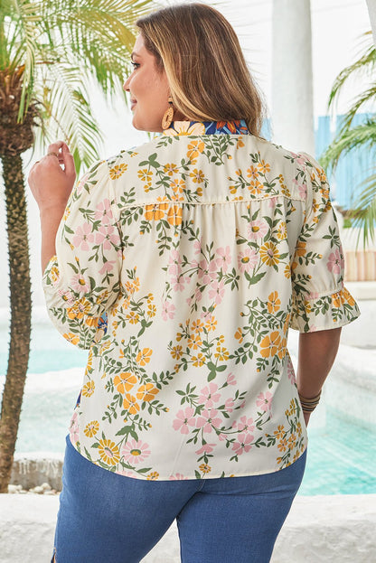 Alayna Woven Half Sleeve PLUS Blouse - Hello Beautiful BoutiquePlus Size Blouses & ShirtsThreaded Pear