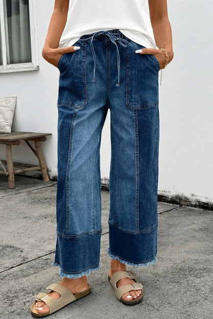 Aleah Hem Wide Leg Pants - Hello Beautiful BoutiqueJeansThreaded Pear