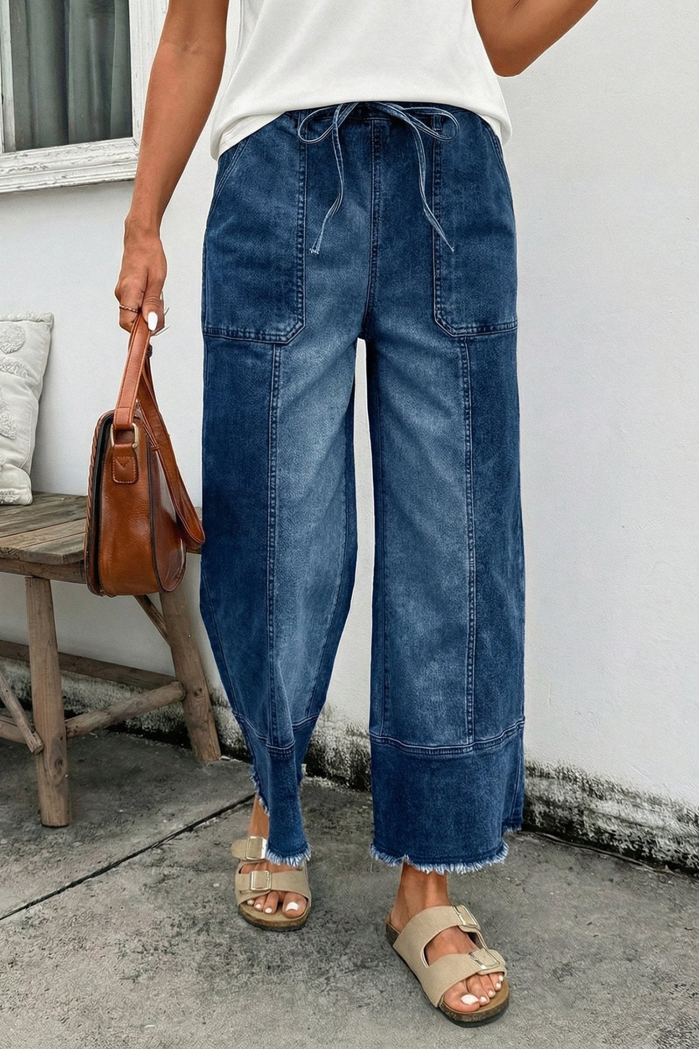 Aleah Hem Wide Leg Pants - Hello Beautiful BoutiqueJeansThreaded Pear