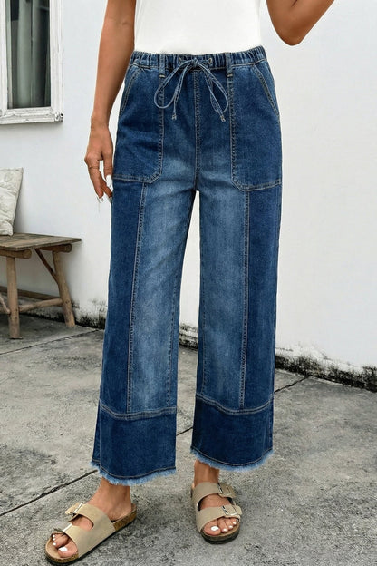 Aleah Hem Wide Leg Pants - Hello Beautiful BoutiqueJeansThreaded Pear