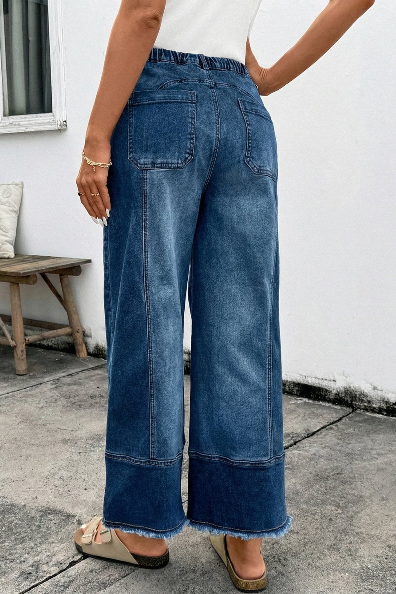 Aleah Hem Wide Leg Pants - Hello Beautiful BoutiqueJeansThreaded Pear