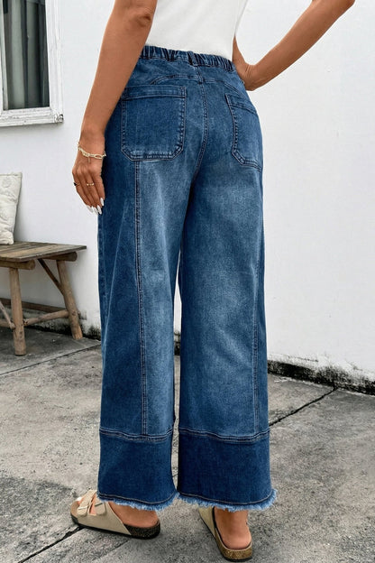 Aleah Hem Wide Leg Pants - Hello Beautiful BoutiqueJeansThreaded Pear