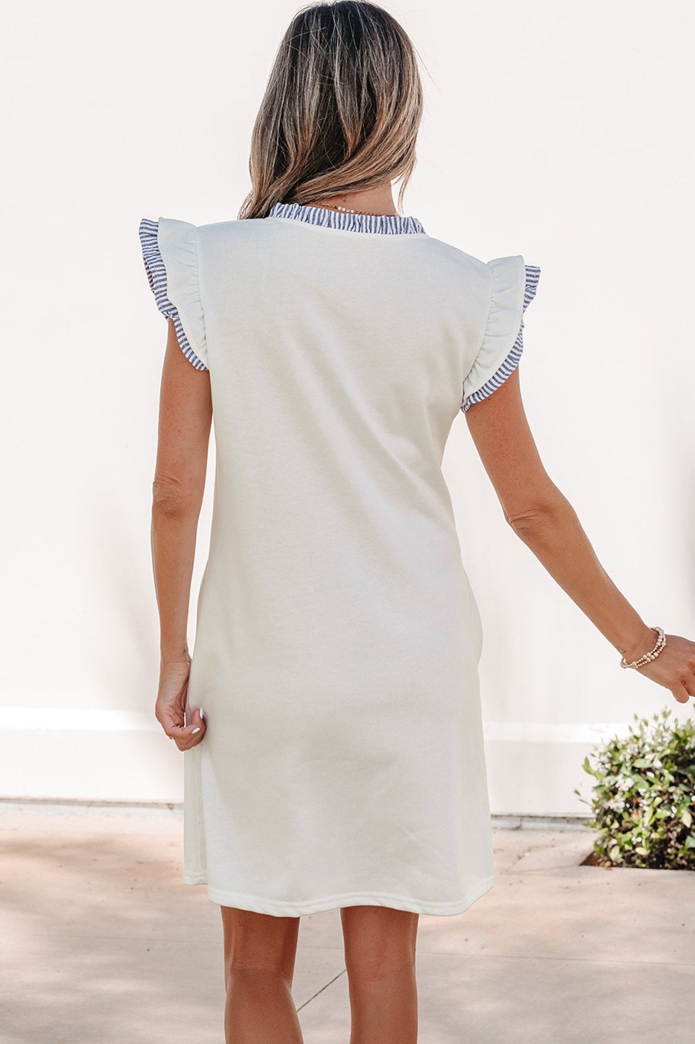 Aleena Ruffle Trim Sleeveless Dress - Hello Beautiful BoutiqueMini DressesThreaded Pear