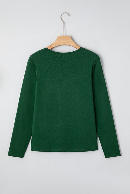 Alejandra Detail Solid Color Long Sleeve Top - Hello Beautiful BoutiqueLong Sleeve TopsThreaded Pear