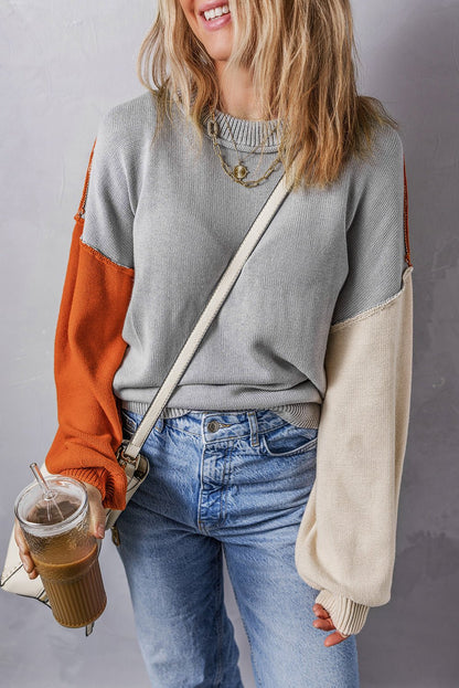 Alejandra Sleeve Ribbed Trim Sweater - Hello Beautiful BoutiqueSweatersThreaded Pear