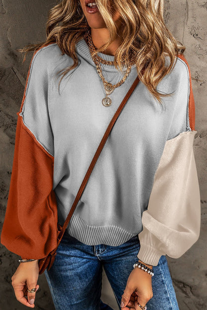 Alejandra Sleeve Ribbed Trim Sweater - Hello Beautiful BoutiqueSweatersThreaded Pear