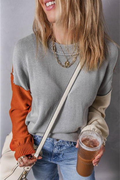 Alejandra Sleeve Ribbed Trim Sweater - Hello Beautiful BoutiqueSweatersThreaded Pear
