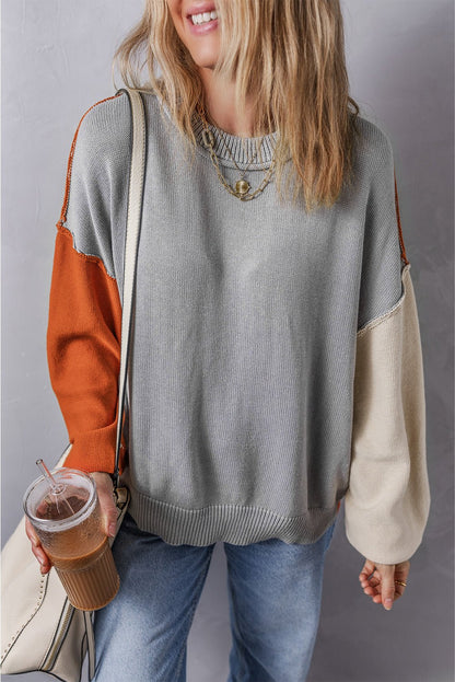 Alejandra Sleeve Ribbed Trim Sweater - Hello Beautiful BoutiqueSweatersThreaded Pear