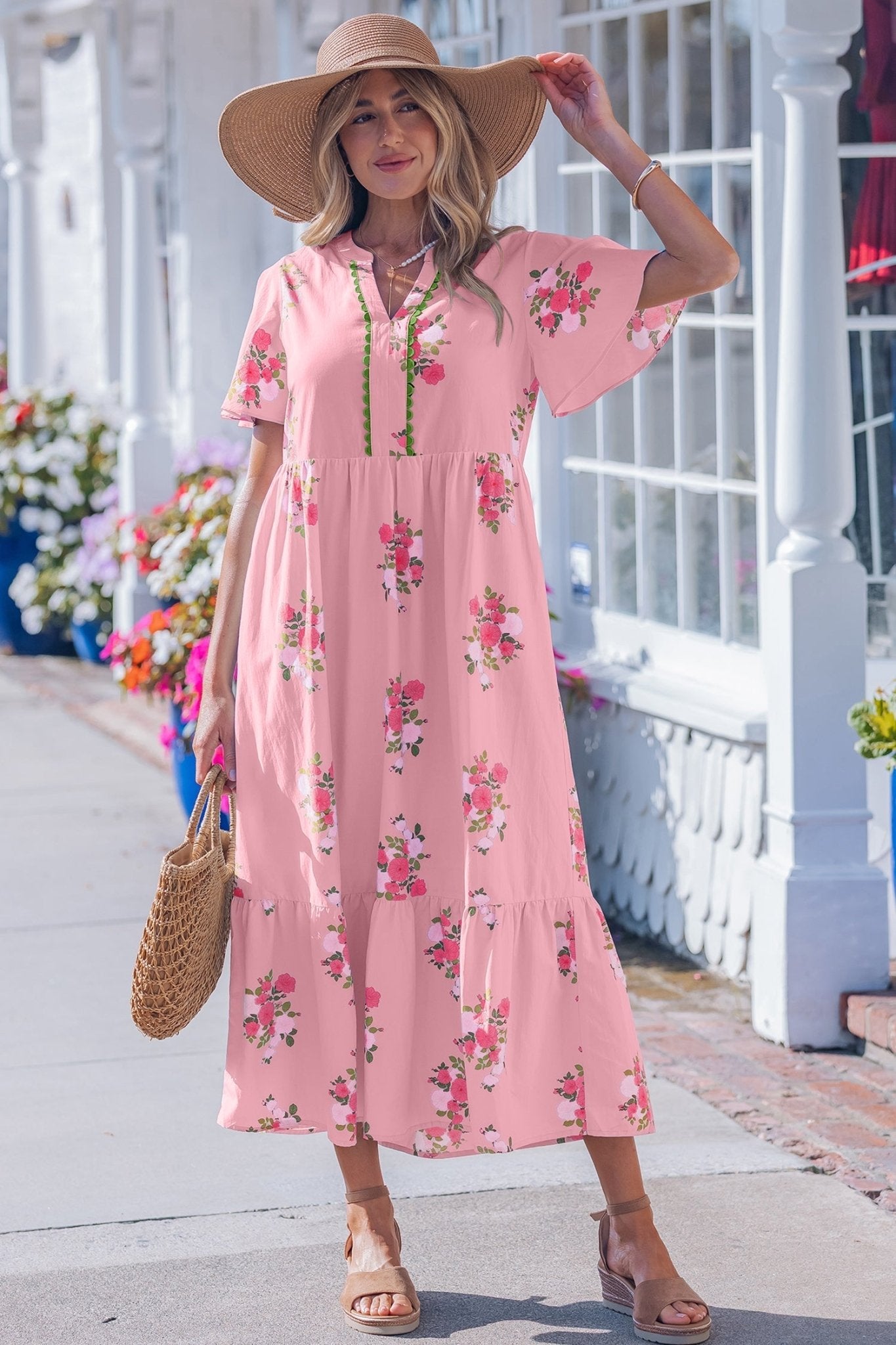 Alena Floral Print Maxi Dress - Hello Beautiful BoutiqueMaxi DressesThreaded Pear