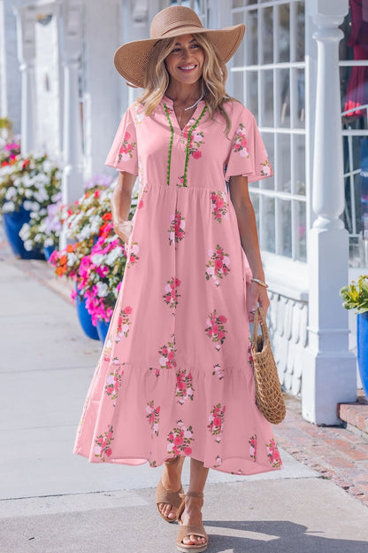 Alena Floral Print Maxi Dress - Hello Beautiful BoutiqueMaxi DressesThreaded Pear