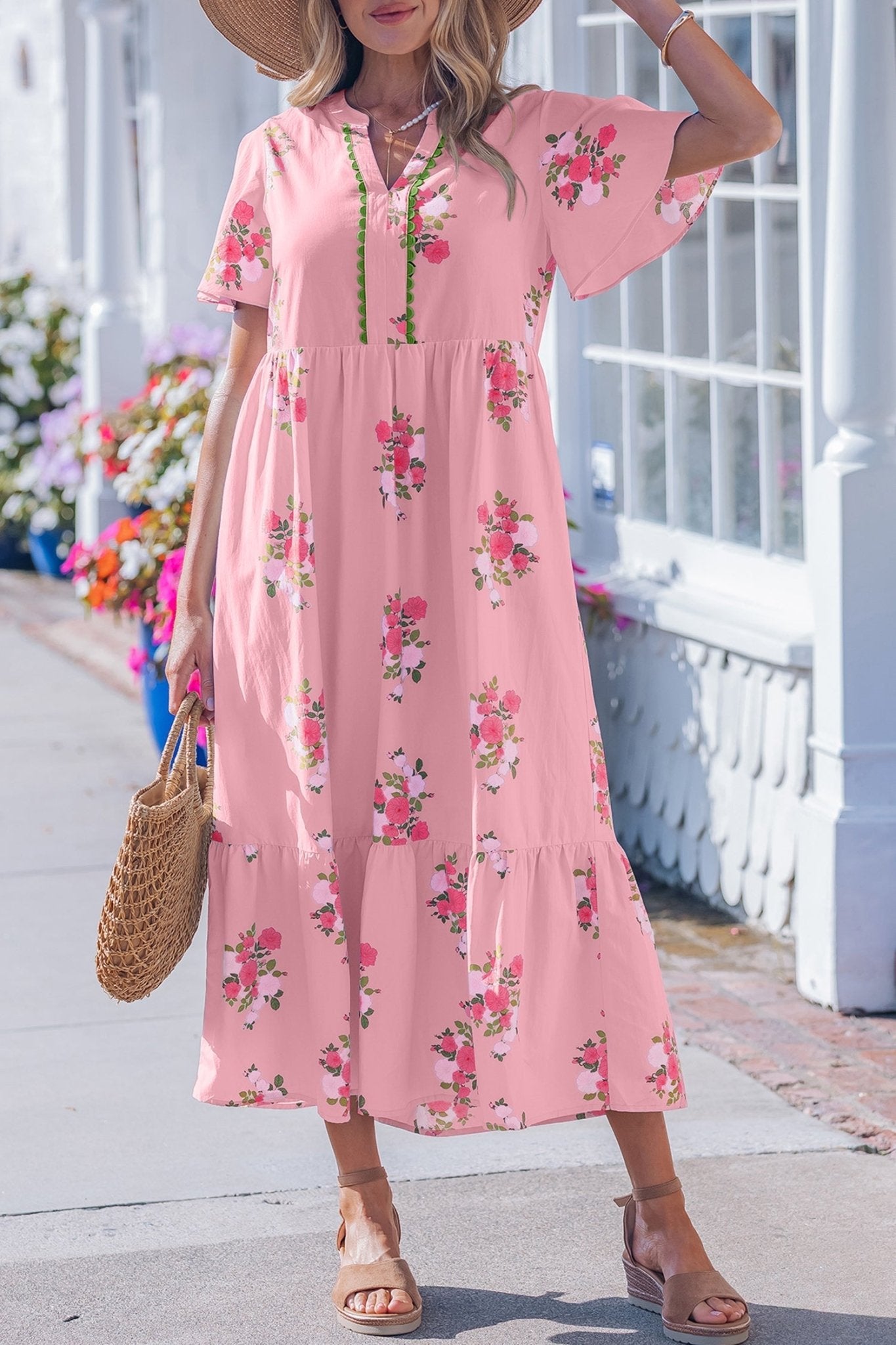 Alena Floral Print Maxi Dress - Hello Beautiful BoutiqueMaxi DressesThreaded Pear