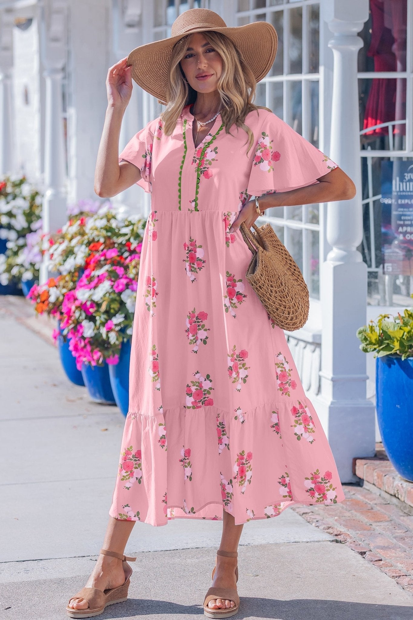 Alena Floral Print Maxi Dress - Hello Beautiful BoutiqueMaxi DressesThreaded Pear
