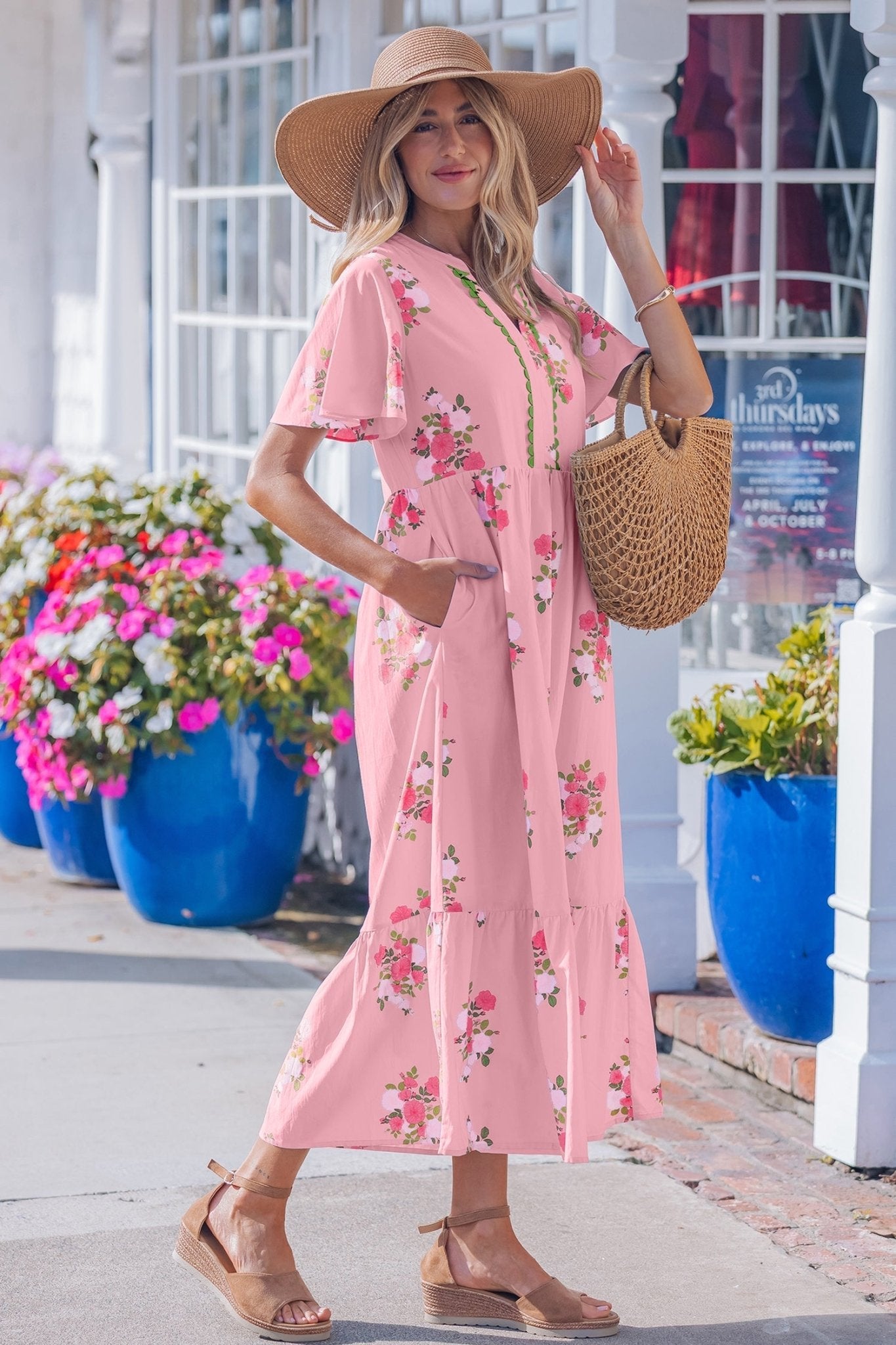 Alena Floral Print Maxi Dress - Hello Beautiful BoutiqueMaxi DressesThreaded Pear