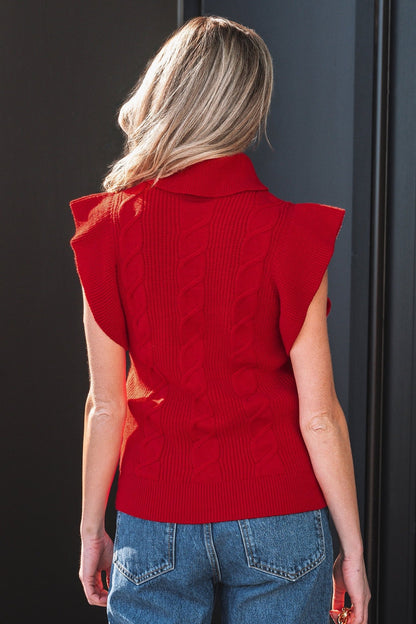 Alessia Ruffled Short Sleeve Sweater - Hello Beautiful BoutiqueShort Sleeve SweatersThreaded Pear