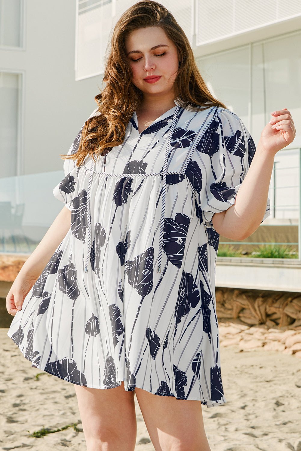 Alexa Lace Up Mini PLUS Dress - Hello Beautiful Boutique15% OFFThreaded Pear