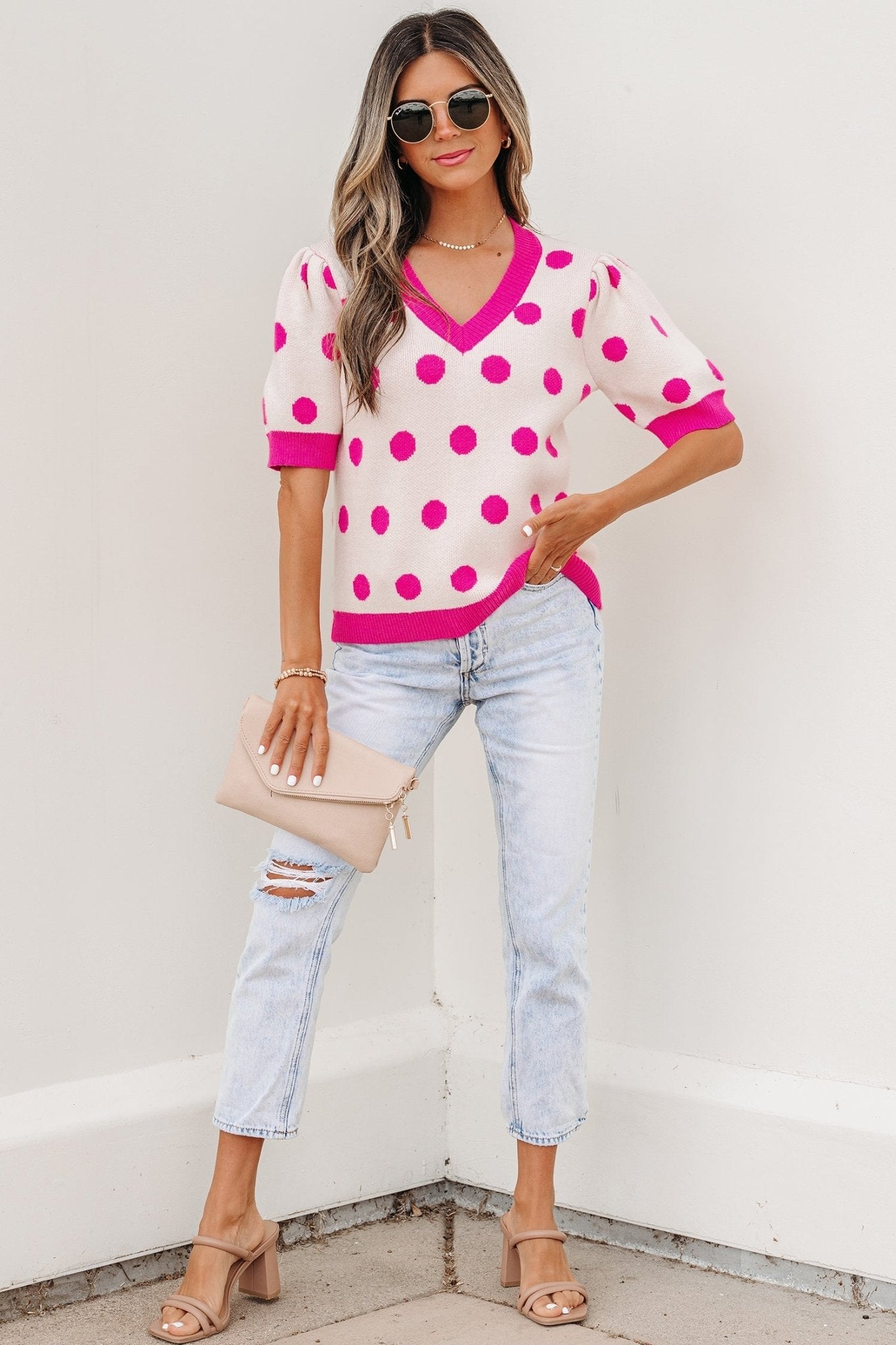 Alexia Puff Short Sleeve Sweater - Hello Beautiful BoutiqueShort Sleeve SweatersThreaded Pear