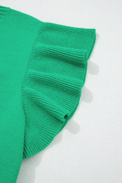Alexis Ruffle Short Sleeve Sweater - Hello Beautiful BoutiqueShort Sleeve SweatersThreaded Pear