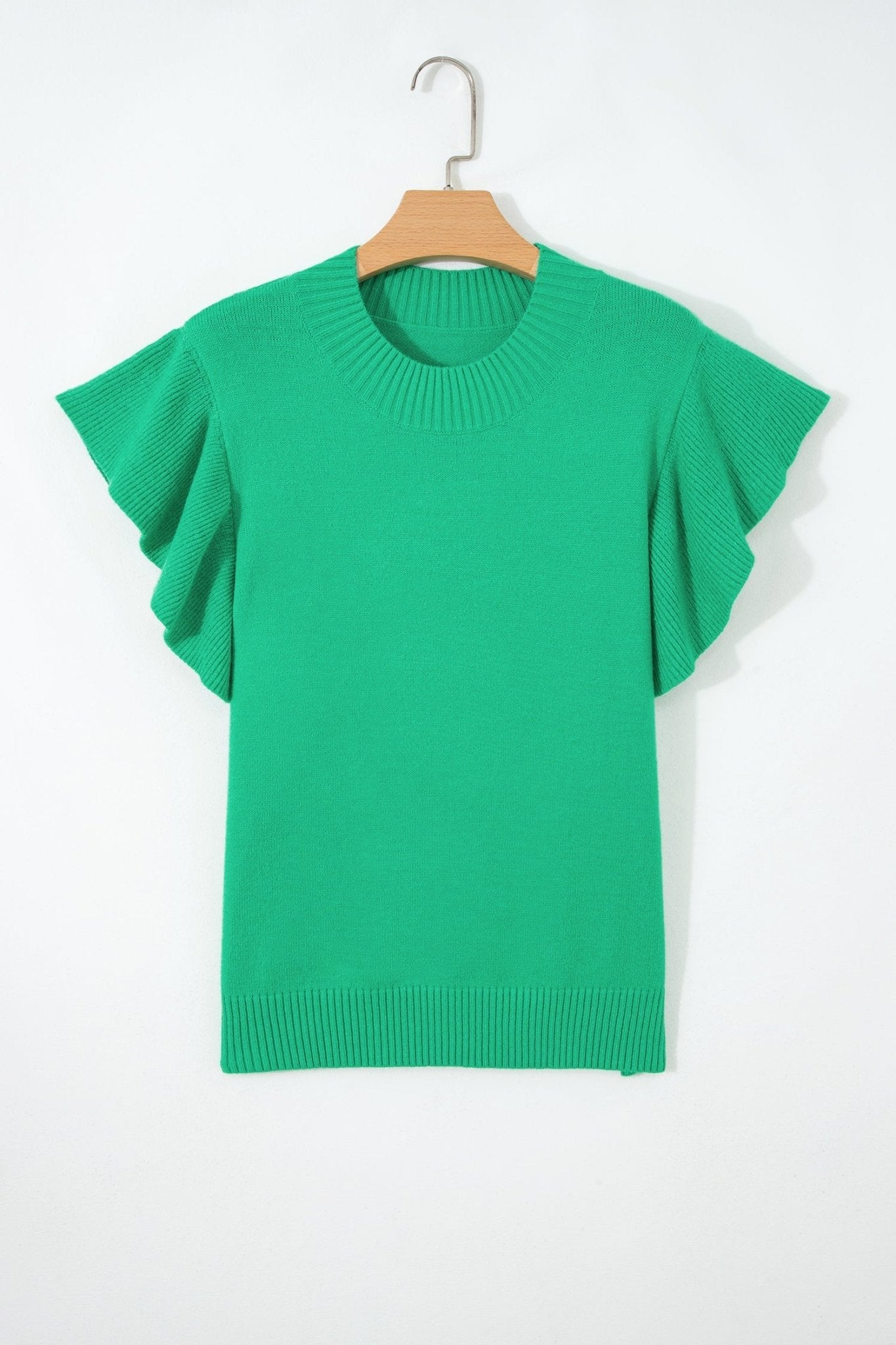 Alexis Ruffle Short Sleeve Sweater - Hello Beautiful BoutiqueShort Sleeve SweatersThreaded Pear