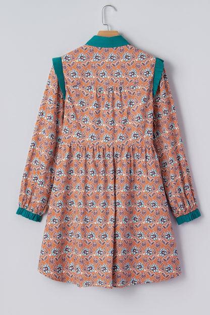 Alia Floral Contrast Collared Shirt - Hello Beautiful BoutiqueFloral DressesThreaded Pear