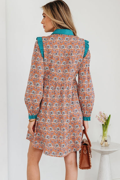 Alia Floral Contrast Collared Shirt - Hello Beautiful BoutiqueFloral DressesThreaded Pear
