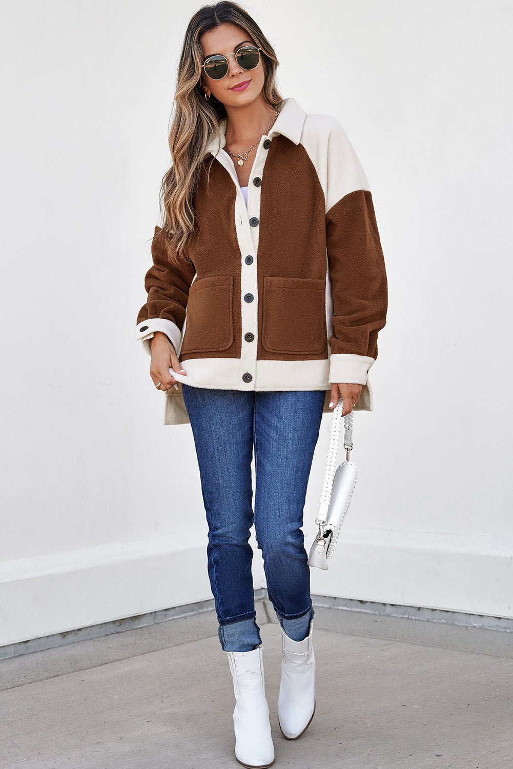 Alia Patchwork Down Fleece Shacket - Hello Beautiful BoutiqueJacketsThreaded Pear