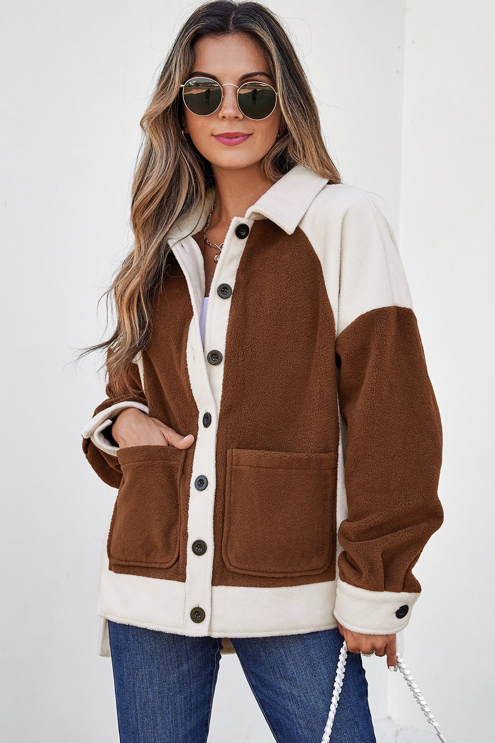 Alia Patchwork Down Fleece Shacket - Hello Beautiful BoutiqueJacketsThreaded Pear