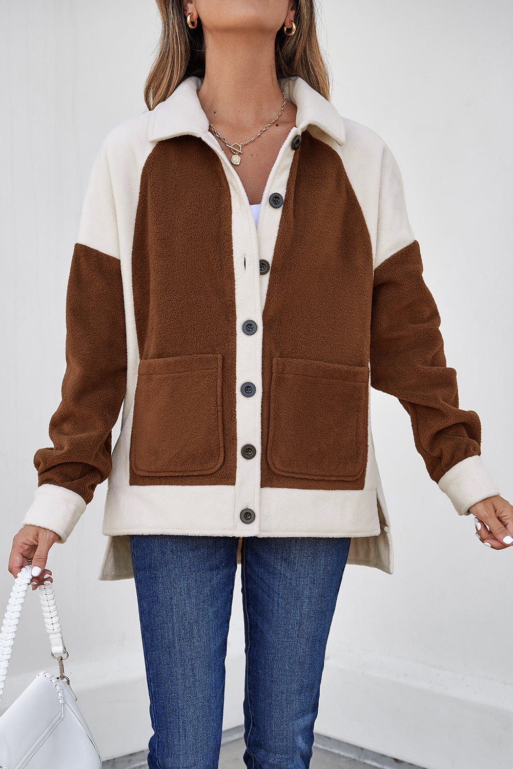 Alia Patchwork Down Fleece Shacket - Hello Beautiful BoutiqueJacketsThreaded Pear