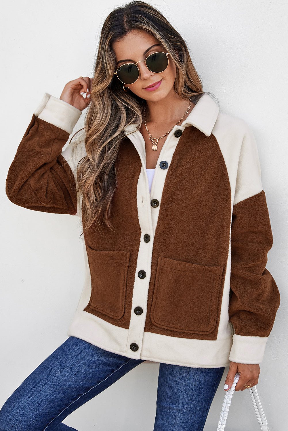 Alia Patchwork Down Fleece Shacket - Hello Beautiful BoutiqueJacketsThreaded Pear