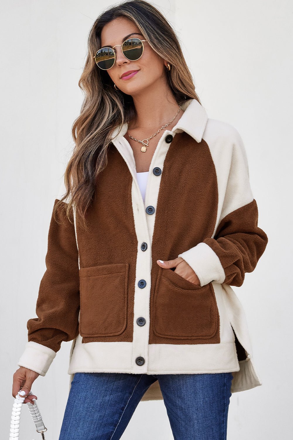 Alia Patchwork Down Fleece Shacket - Hello Beautiful BoutiqueJacketsThreaded Pear