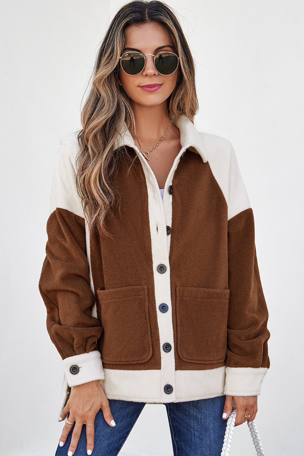 Alia Patchwork Down Fleece Shacket - Hello Beautiful BoutiqueJacketsThreaded Pear