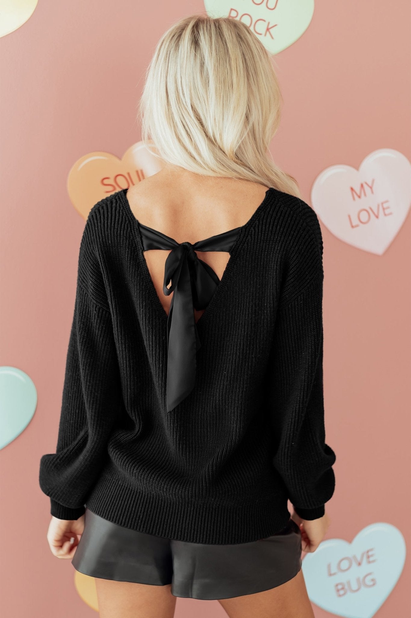 Alianna Backless Drop Shoulder Sweater - Hello Beautiful BoutiqueSweatersThreaded Pear