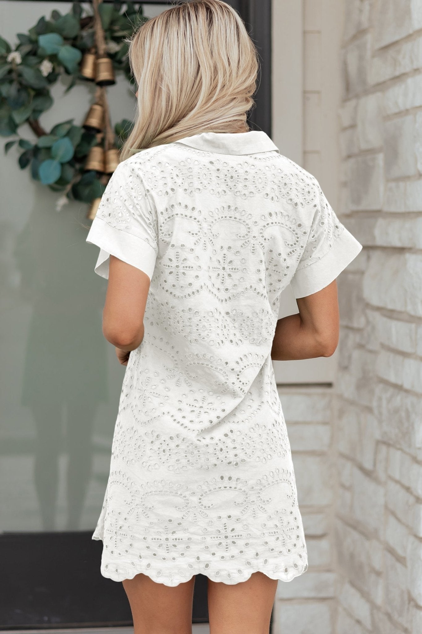 Alice Eyelet Embroidered T Shirt - Hello Beautiful BoutiqueMini DressesThreaded Pear