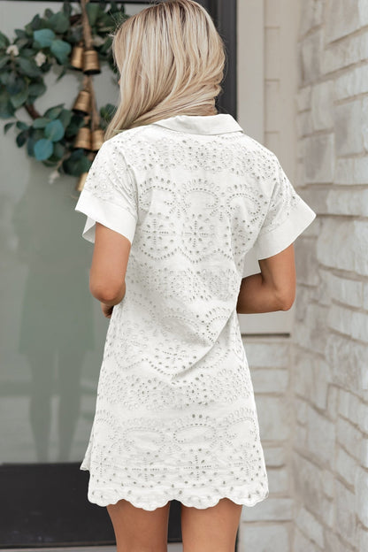 Alice Eyelet Embroidered T Shirt - Hello Beautiful BoutiqueMini DressesThreaded Pear