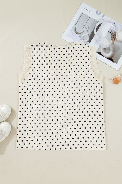 Alina Lace Trim Sleeveless PLUS Top - Hello Beautiful BoutiquePlus Size Blouses & ShirtsThreaded Pear