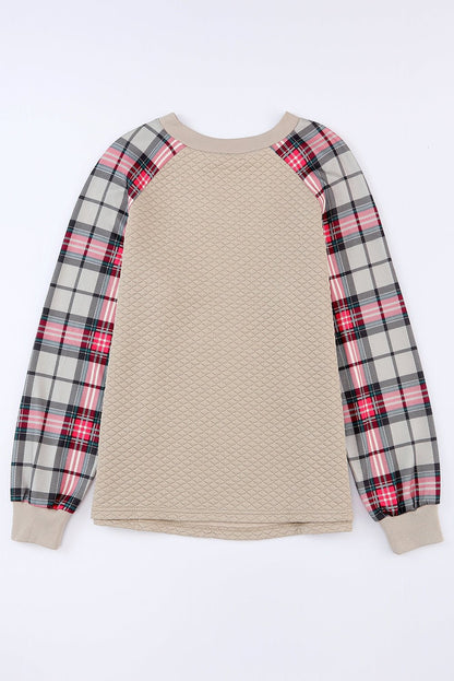 Alina Plaid Raglan Sleeve Sweatshirt - Hello Beautiful BoutiqueSweatshirts & HoodiesThreaded Pear