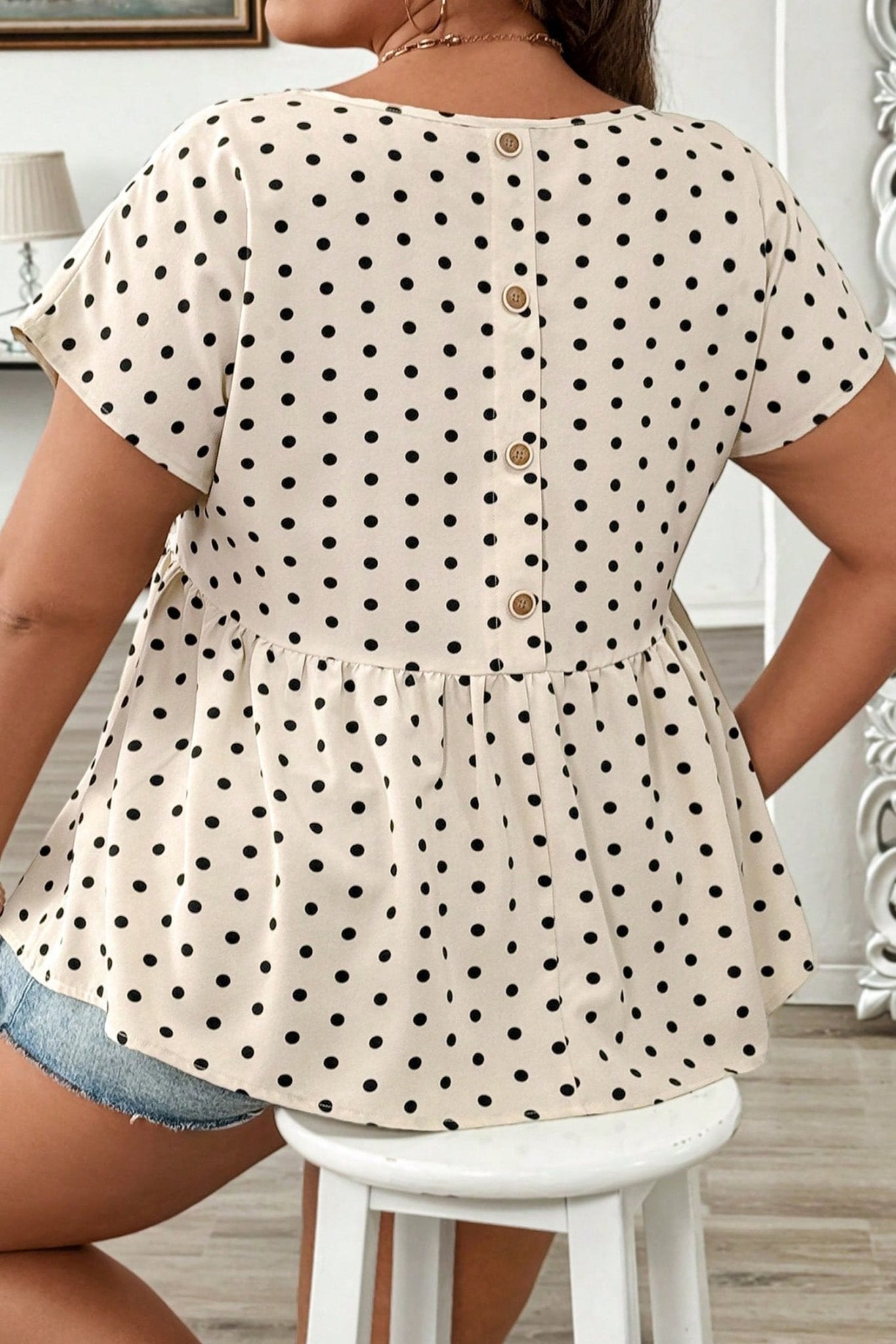 Alison Short Sleeve Babydoll PLUS Blouse - Hello Beautiful BoutiquePlus Size Blouses & ShirtsThreaded Pear