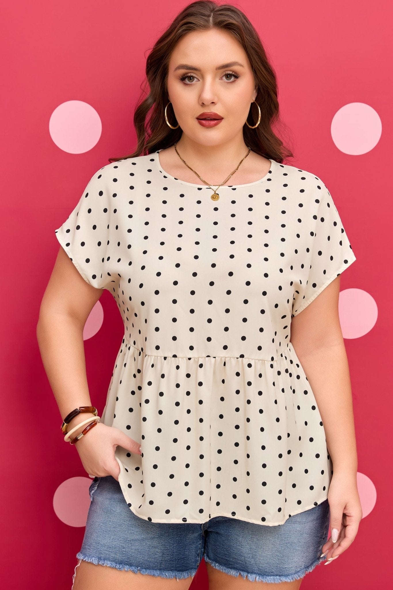 Alison Short Sleeve Babydoll PLUS Blouse - Hello Beautiful BoutiquePlus Size Blouses & ShirtsThreaded Pear