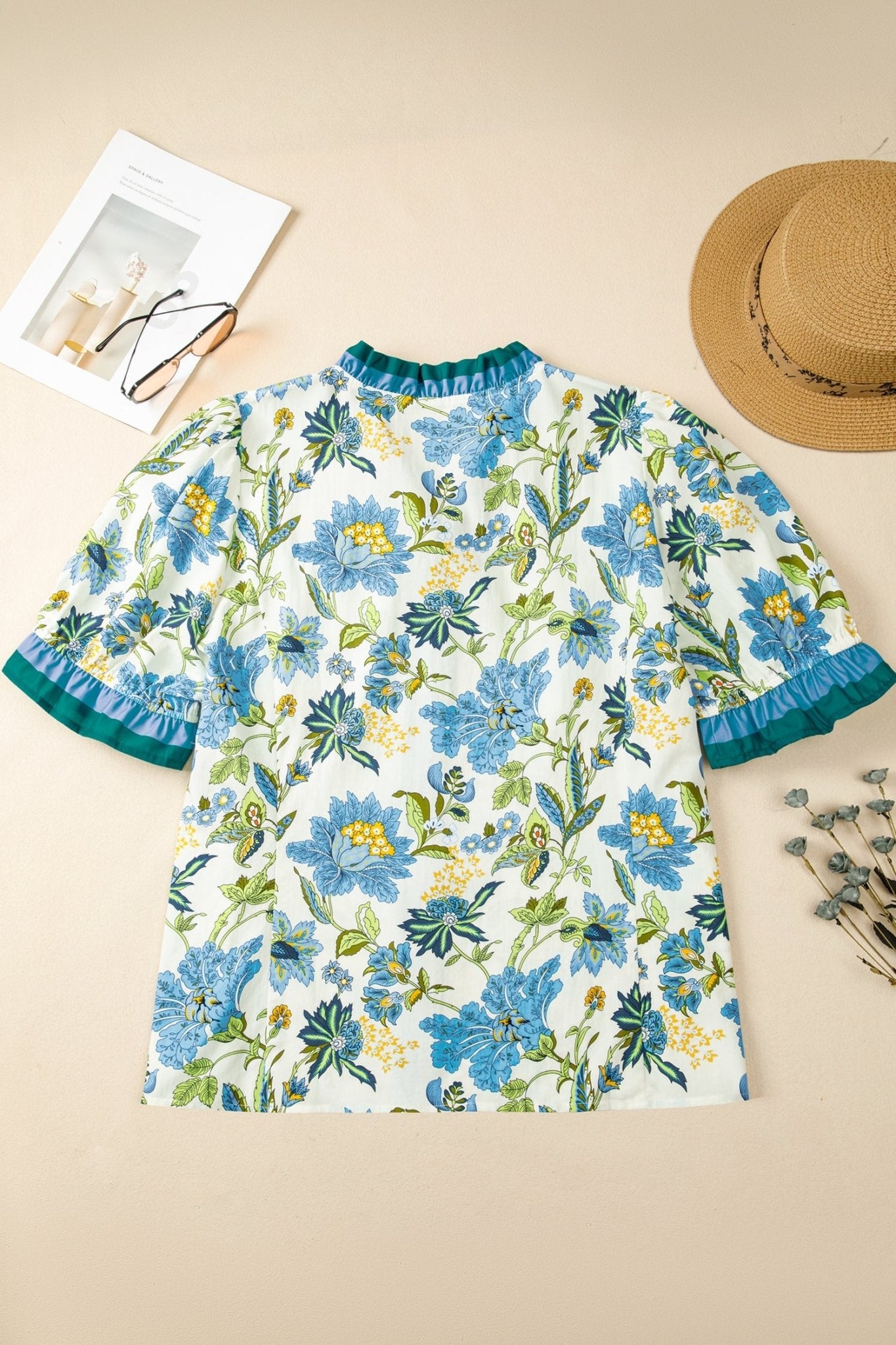 Alisson Short Sleeve Floral PLUS Blouse - Hello Beautiful BoutiquePlus Size Blouses & ShirtsThreaded Pear