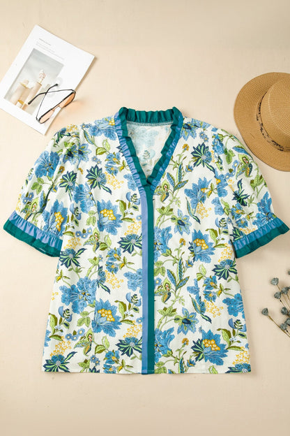 Alisson Short Sleeve Floral PLUS Blouse - Hello Beautiful BoutiquePlus Size Blouses & ShirtsThreaded Pear