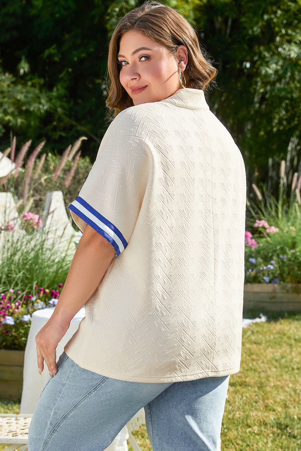 Alivia Half Zip Textured PLUS Top - Hello Beautiful Boutique15% OFFThreaded Pear