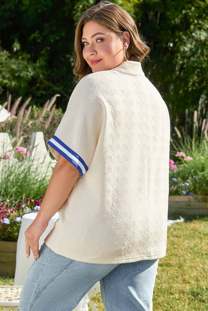 Alivia Half Zip Textured PLUS Top - Hello Beautiful Boutique15% OFFThreaded Pear