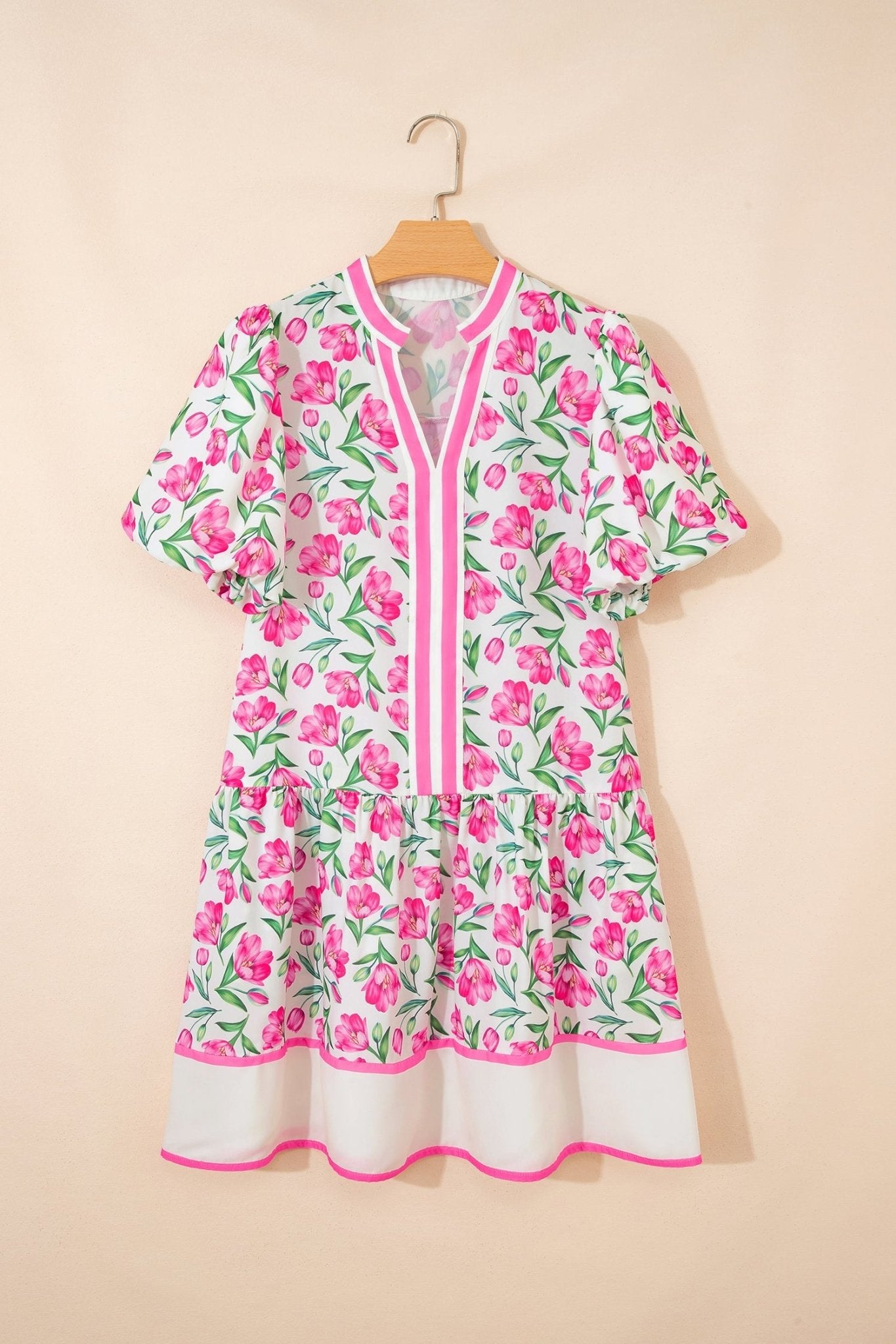 Aliya Block Trim Short Dress - Hello Beautiful BoutiqueFloral DressesThreaded Pear