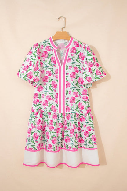 Aliya Block Trim Short Dress - Hello Beautiful BoutiqueFloral DressesThreaded Pear