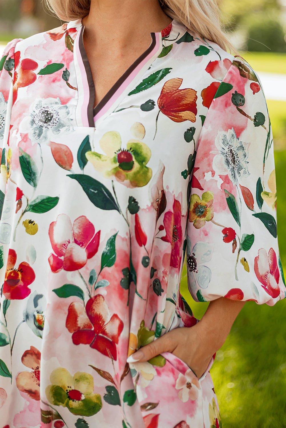 Aliya Half Sleeve Shift Dress - Hello Beautiful BoutiqueFloral DressesThreaded Pear