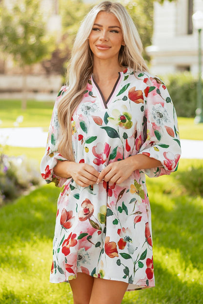 Aliya Half Sleeve Shift Dress - Hello Beautiful BoutiqueFloral DressesThreaded Pear