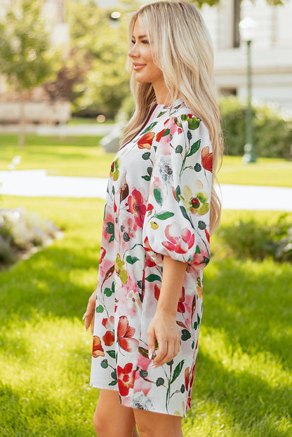 Aliya Half Sleeve Shift Dress - Hello Beautiful BoutiqueFloral DressesThreaded Pear